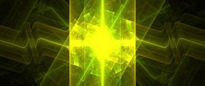 Превью обои лучи, линии, свечение, абстракция, зеленый