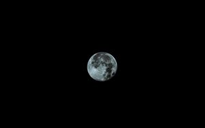Превью обои луна, черный, ночь, кратеры