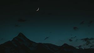Превью обои луна, горы, ночь, небо