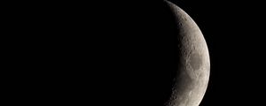 Превью обои луна, кратер, черный, ночь