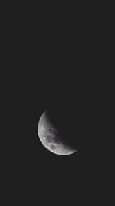 Превью обои луна, кратеры, чб, черный, минимализм