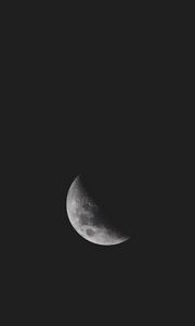 Превью обои луна, кратеры, чб, черный, минимализм
