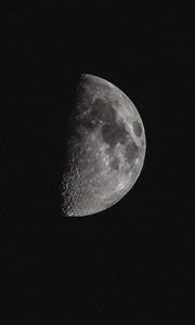 Превью обои луна, кратеры, черный, тень