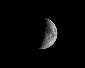 Превью обои луна, кратеры, черный, ночь, тень