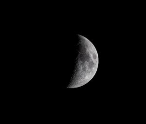 Превью обои луна, кратеры, черный, ночь, тень