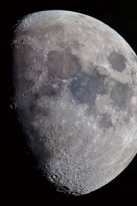 Превью обои луна, кратеры, космос, серый