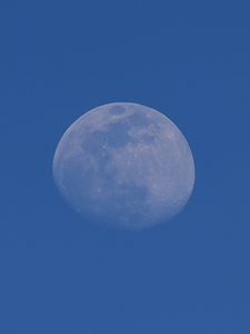 Превью обои луна, кратеры, небо, синий, минимализм