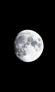 Превью обои луна, кратеры, планета, темнота, ночь