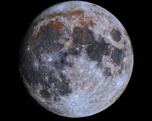 Превью обои луна, кратеры, планета, полнолуние, черный фон