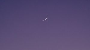 Превью обои луна, небо, фиолетовый, минимализм