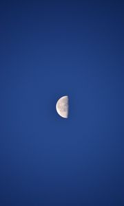Превью обои луна, небо, минимализм, ночь, синий