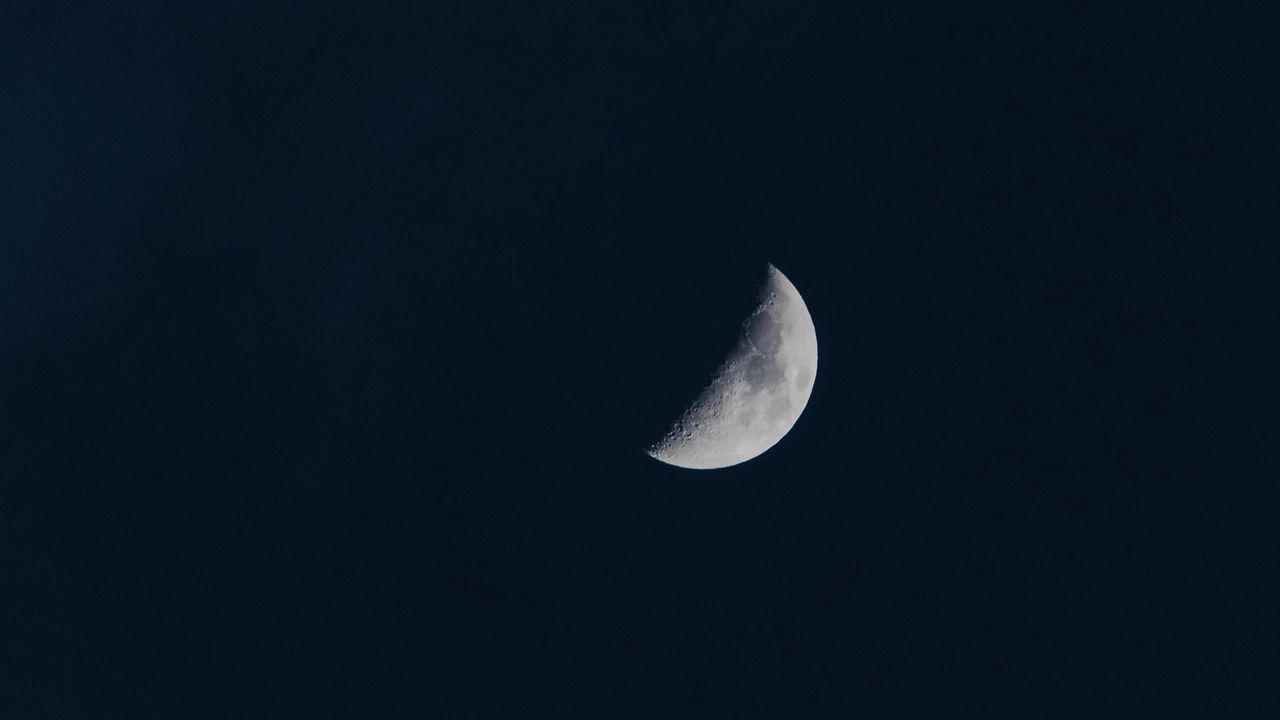 Обои луна, небо, ночь, темнота