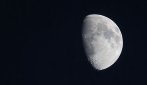 Превью обои луна, небо, ночь, темнота, черный