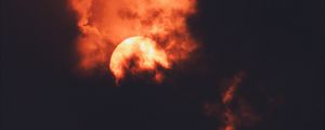 Превью обои луна, небо, облака, ночь