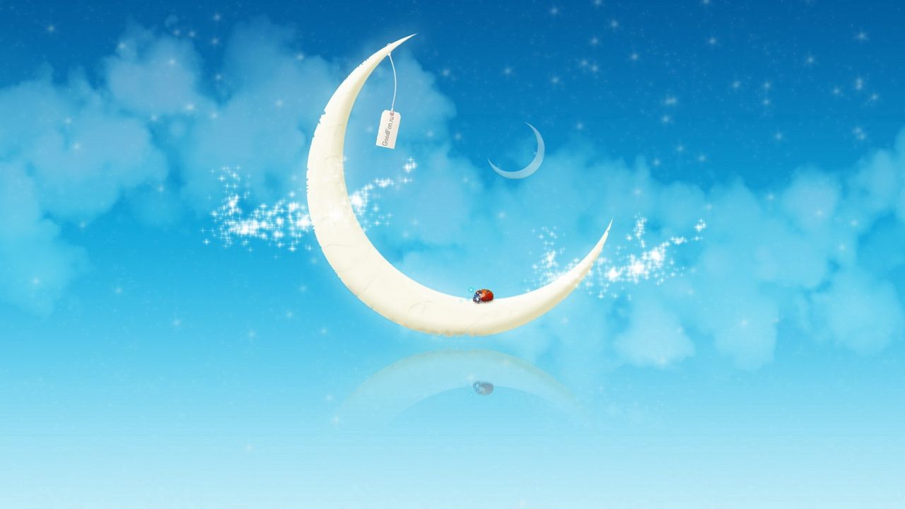 Обои луна, небо, облака, сказочный мир
