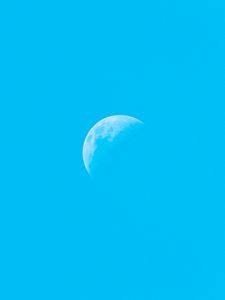 Превью обои луна, небо, синий, минимализм