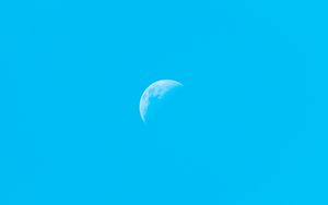 Превью обои луна, небо, синий, минимализм