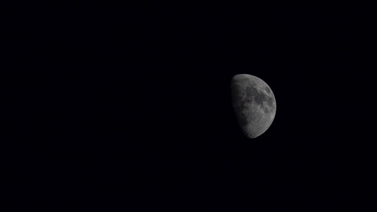 Обои луна, ночь, темный, чб