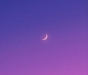 Превью обои луна, ночь, звезды, фиолетовый