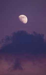 Превью обои луна, облака, небо, фиолетовый