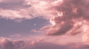 Превью обои луна, облака, небо, высота