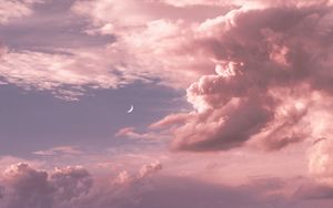 Превью обои луна, облака, небо, высота