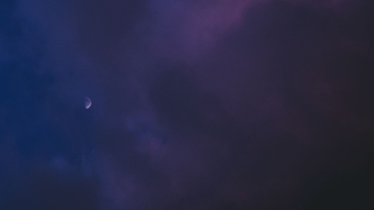 Обои луна, облака, темный, ночь, небо