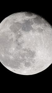 Превью обои луна, планета, кратеры, полнолуние, ночь