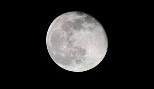 Превью обои луна, планета, кратеры, полнолуние, ночь