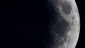 Превью обои луна, планета, звезда, темный, космос