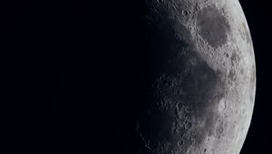 Превью обои луна, планета, звезда, темный, космос