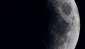 Превью обои луна, планета, звезда, темный, космос