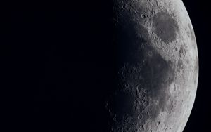 Превью обои луна, планета, звезда, темный, космос