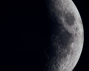 Превью обои луна, планета, звезда, темный, космос