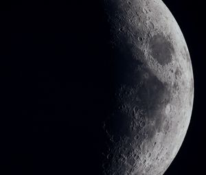 Превью обои луна, планета, звезда, темный, космос