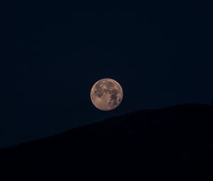 Превью обои луна, полнолуние, холм, ночь