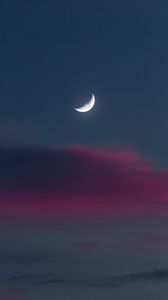 Превью обои луна, полнолуние, небо, закат, вечер