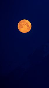 Превью обои луна, полнолуние, ночь, горы, темнота