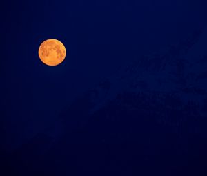 Превью обои луна, полнолуние, ночь, горы, темнота