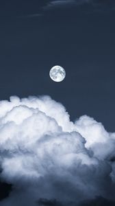 Превью обои луна, полнолуние, облака, ночь