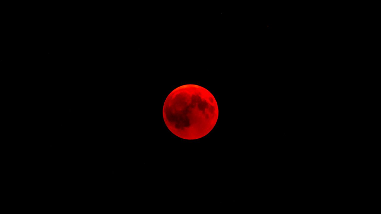 Обои луна, полнолуние, затмение, красная луна