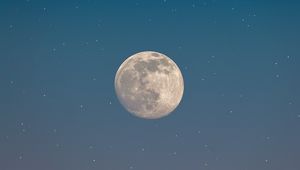 Превью обои луна, полнолуние, звезды, небо, космос