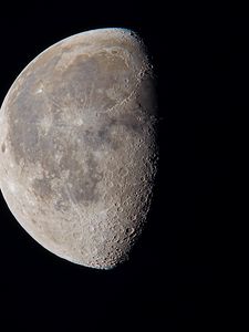 Превью обои луна, поверхность, рельеф, космос, темный, тень