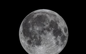 Превью обои луна, спутник, космос, темный, серый