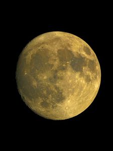 Превью обои луна, спутник, кратеры, желтый, космос