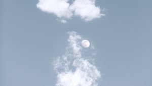 Превью обои луна, спутник, небо, облака