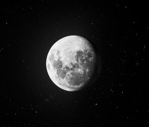Превью обои луна, звезды, космос, темный, астрономия
