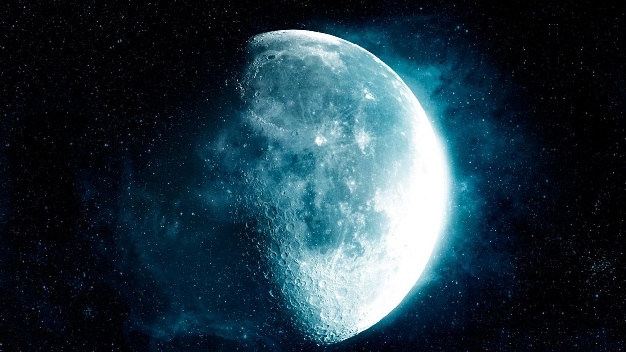 Обои луна, звезды, космос, спутник