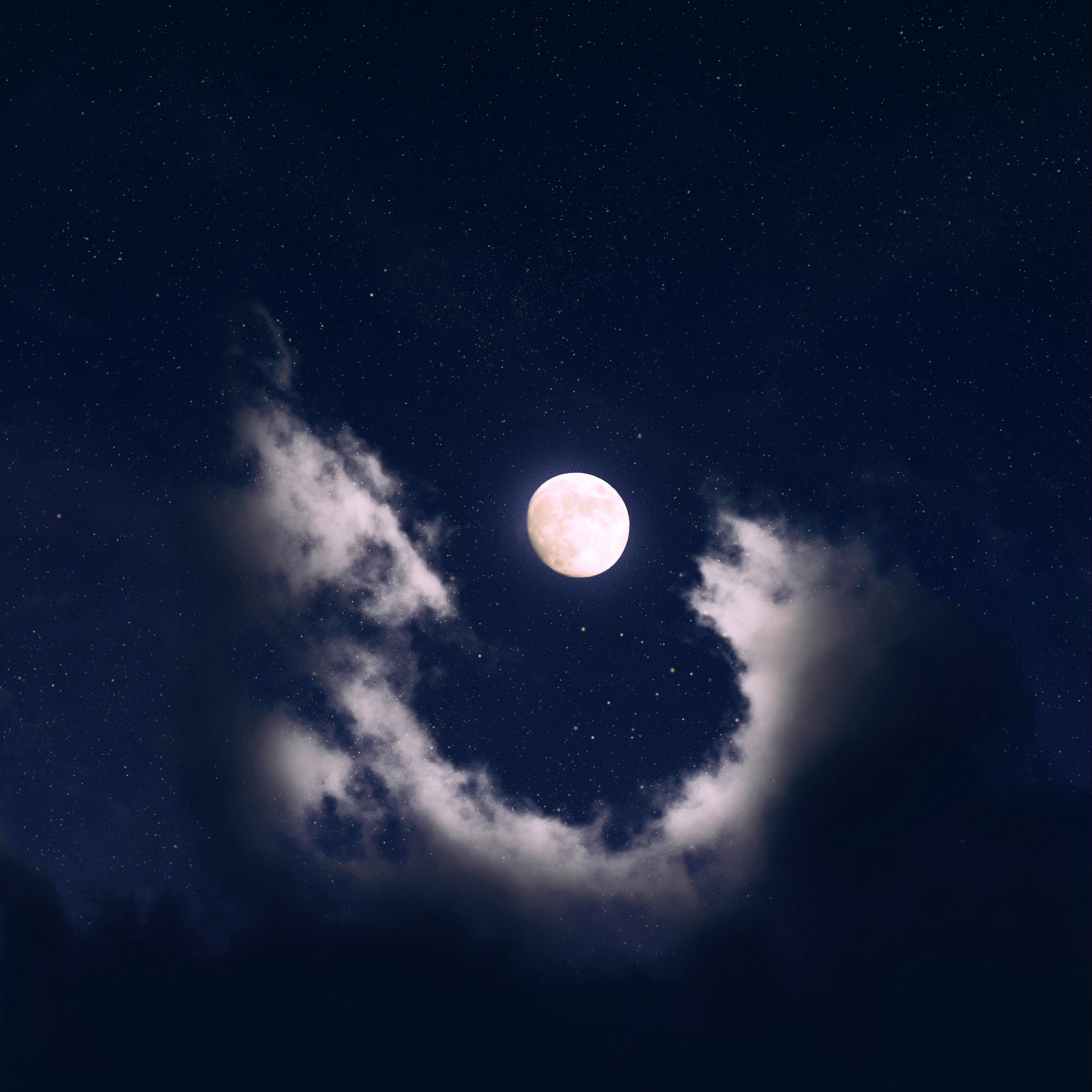 Звездное небо с луной фото