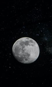 Превью обои луна, звезды, звездное небо, ночь, космос